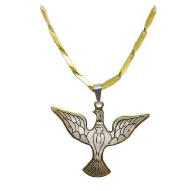 Imagem de Colar Pomba da Paz Aço Banhado a Ouro 18k Não Fica Preta