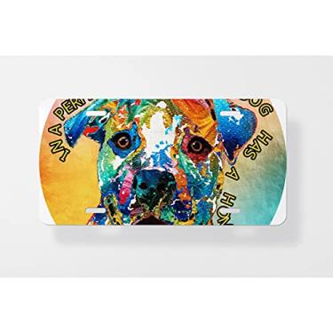 Imagem de Capa para placa de carro Pit Bull in A Perfect World 1 – Capa para placa de carro – Capa para placa de carro 15 x 30 cm