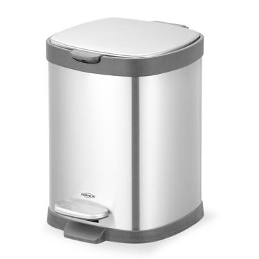 Imagem de Lixeira Brinox Frame Com Pedal E Balde 6 Litros Prata Brinox