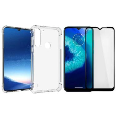 Imagem de Capa Antichoque + Película De Vidro 3D Para Moto G8 Power