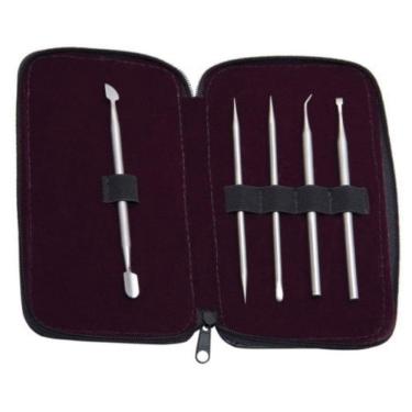 Imagem de Kit Instrumentais Para Manicure Com Estojo 5 Pecas Santa Clara