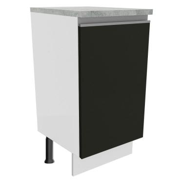 Imagem de Balcão Glamy 40cm 1 Porta Branco Preto