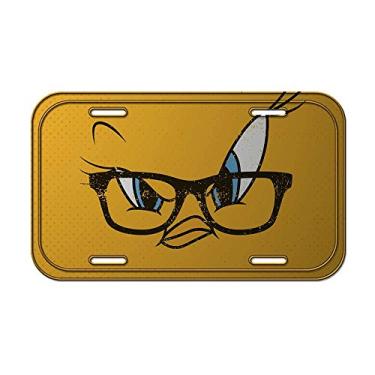Imagem de Placa de Parede Looney Tunes Tweety Big Face Amarelo em Metal - 30x15 cm