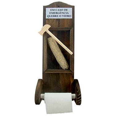 Imagem de Suporte Porta Papel Higiênico Divertido - Em Caso de Emergência Quebre o Vidro