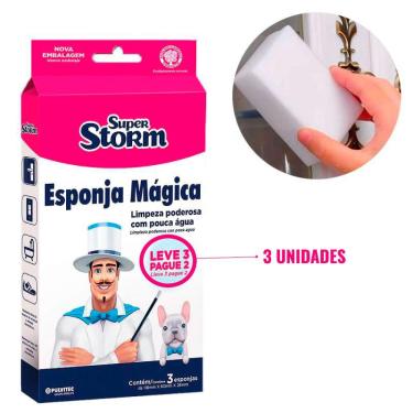 Imagem de Esponja Mágica Com 3 Unidades Super Storm FM004 pulvitec