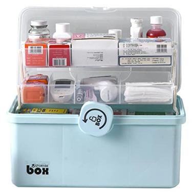 Imagem de Armazenamento Caixa Medicamentos | Caixa primeiros socorros da família | Recipiente medicina familiar para carro, casa, escola, viagens, camping