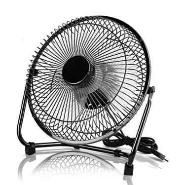 Imagem de HiXB Mini ventilador de mesa portátil alimentado por USB silencioso - pequeno ventilador de mesa 2 velocidades para mesa de escritório, preto