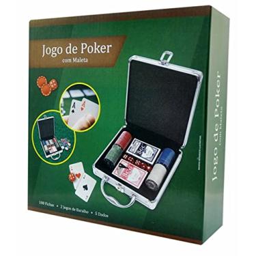 Imagem de JOGO DE POKER C/ MALETA 100 FICHAS 2 BARALHOS 5 DADOS