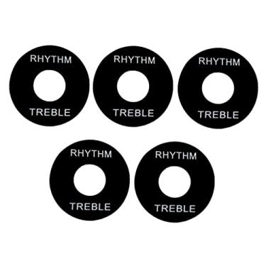 Imagem de YUN Deals Capa de plástico 5 peças 3 vias para interruptor de interruptor de placa arruela para guitarra elétrica Gibson LP EPI preta