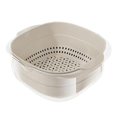 Imagem de Filtros para Cozinha,drenagem dupla camada destacável | Coador cozinha Tigela Coador macarrão Tigela frutas Escorredores, Mergulhe Lavar e escorrer Legumes e