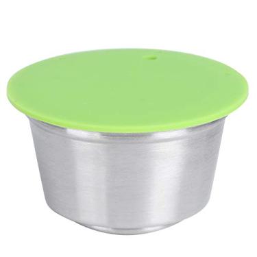 Imagem de Copo de cápsulas de café, copo de cápsula de café de aço inoxidável, copo de cápsula de café reutilizável reutilizável com tampa e filtro, apto para cafeteira Dolce Gusto Piccolo, várias cores(green)