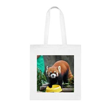 Imagem de Sacola Panda Vermelha, Presente Tote Panda Vermelho, Bolsa de Ombro Panda Vermelho, Sacos Reutilizáveis Panda Vermelho, Ideia de Presente de Mordaça de Cesta de Natal de Aniversário,
