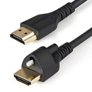 Imagem de Cabo HDMI de 1 m com parafuso de bloqueio – 4K 60Hz HDR – Cabo de monitor HDMI 2.0 de alta velocidade com conector de parafuso de bloqueio para conexão segura – Cabo HDMI com Ethernet – M/M (HDMM1MLS)