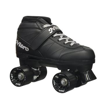 Imagem de Epic Skates Patins Super Nitro para ambientes internos/externos Quad Speed, adulto 7, preto