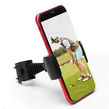 Imagem de Balanço de golfe Coolrunner Record Golf, clipe para suporte de telefone de golfe preto, suporte para telefone com balanço de golf, ferramenta de auxílio para treinamento de golfe para fácil configuração