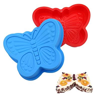 Imagem de Molde de silicone para forma de bolo de borboleta 3D em forma de borboleta, moldes de forma de borboleta para assadeira de bolo para casamento, Natal, aniversário, bolo
