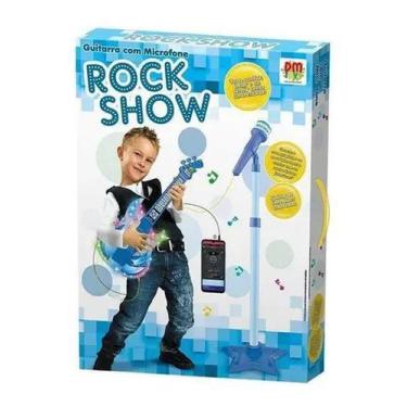 Imagem de Guitarra Azul Com Microfone Pedestal - Dm Toys Dmt5894
