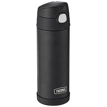 Imagem de THERMOS FUNTAINER Garrafa isolada a vácuo de aço inoxidável de 473 ml com tampa de bico largo, preta