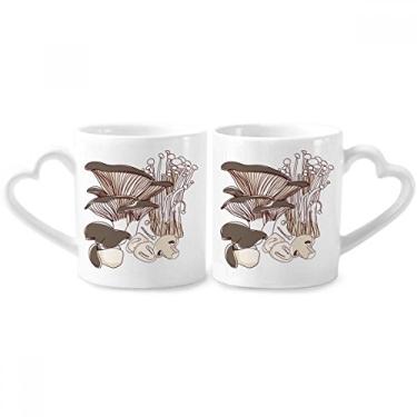 Imagem de Yummy Home Pratos Swamm Illustration Conjunto de canecas de porcelana para casais, copo de cerâmica com alça de coração