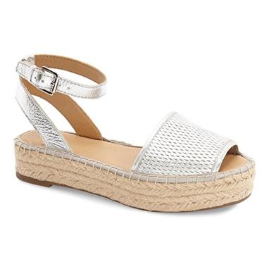 Imagem de Franco Sarto Feminino Sandália Ravenna 2 Plataforma Prata, Tamanho 9