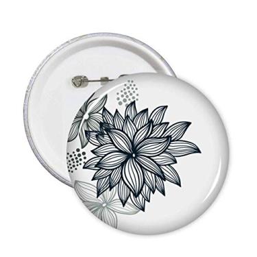 Imagem de Flores plantas coloridas arte padrão grão pinos crachá botão emblema acessório decoração 5 peças