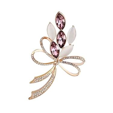 Imagem de KIZQYN Broche feminino de broche feminino pino luxo moda terno xale casaco acessórios de decoração acessório de fantasia (cor: cinza)