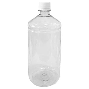 Imagem de Frasco PET Âmbar 500ml C/Tampa Lacre (10 Peças) (Cristal com branco)