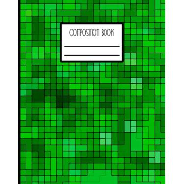 Imagem de Caderno de composição: Caderno Quest Beacon, 100 folhas, 200 páginas pautadas para faculdade, 20 x 25 cm, escola ou escritório, presente, diário, verde