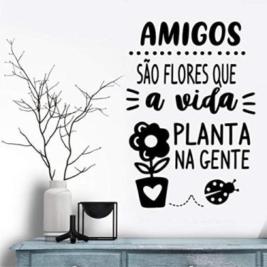 Imagem de Adesivo de parede Frase Amigos, Amizade tam 50cmx70cm