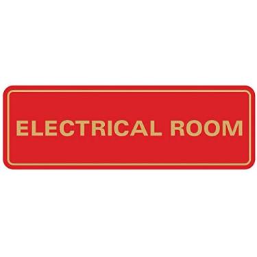 Imagem de Placa para porta de sala elétrica/parede – Plástico gravado a laser – Placa perfeita para casa, negócios ou escola