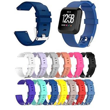Imagem de Pulseira Silicone para Fitbit Versa - Fitbit Versa 2 - Fitbit Versa Lite - Marca Ltimports (Azul Marinho)