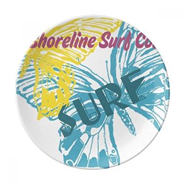 Imagem de Summer Shoreline Surf Borboleta Prato Decorativo Porcelana Salver Prato de Jantar