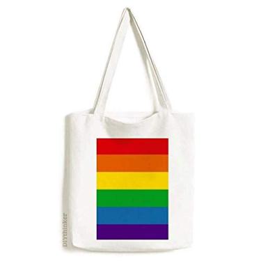Imagem de Bolsa de lona LGBT com estampa de lésbicas arco-íris gay lésbicas bolsa de compras casual