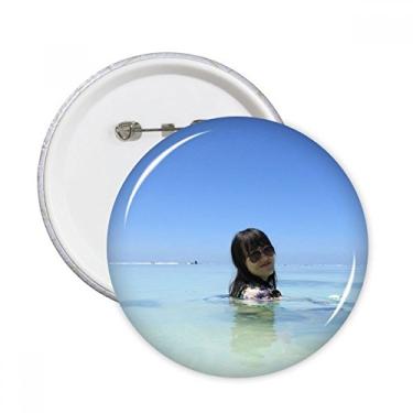 Imagem de Ellie Yao Beautiflu Girl Sea Wave Swim Pins Emblema Decoração de roupas 5 peças Presente