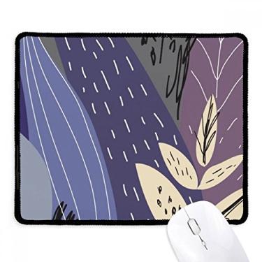 Imagem de Leaf Abstract Plants Art Pattern Antiderrapante Mousepad Jogo Escritório Preto Bordas Costuradas Presente