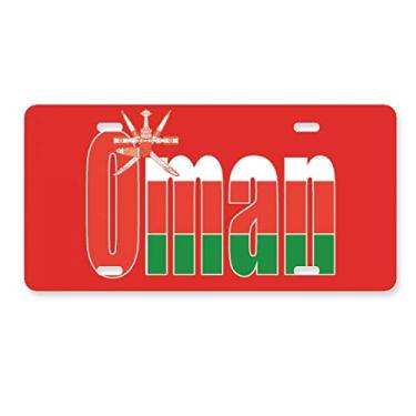 Imagem de DIYthinker Placa de licença com nome da bandeira do país de Omã, etiqueta de aço inoxidável para automóveis