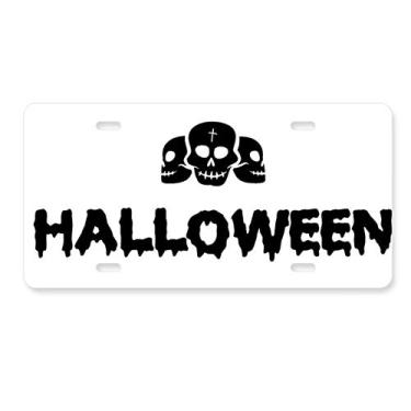 Imagem de DIYthinker Caveira Feliz Fantasma Fear Halloween Placa de Carro Decoração Acessório de Aço Inoxidável