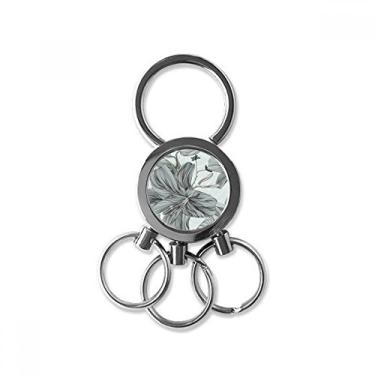 Imagem de Chaveiro de metal de aço inoxidável com flor de planta, desenho lírio, chaveiro de carro, clipe para presente