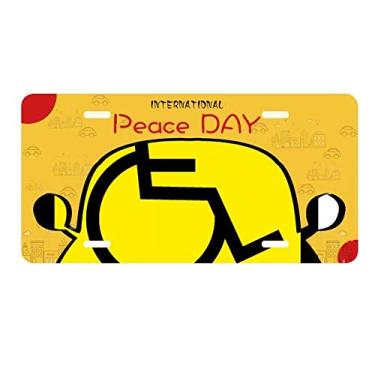 Imagem de DIYthinker Símbolo de aviso amarelo preto para pessoas com deficiência placa quadrada etiqueta decoração de carro dia da paz