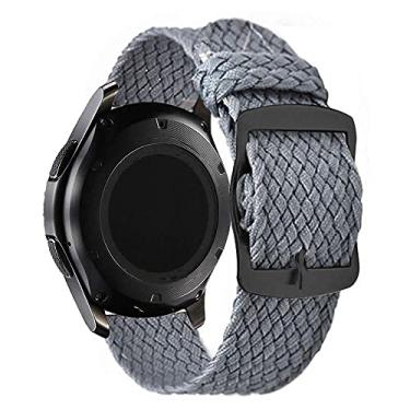 Imagem de Pulseira 22mm Nylon Militar Trançada LTimports, compativel com Galaxy Watch 3 45mm - Galaxy Watch 46mm Sm-R800 - Gear S3 Frontier - GTR 4/3/2 (Cinza)