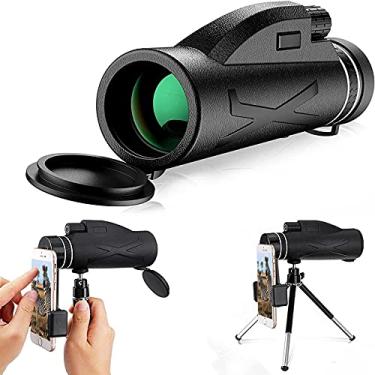 Imagem de Telescópio monocular, 80x100 Prisma de alta potência Monocular HD de foco duplo, portátil à prova d'água à prova de neblina, suporte para tripé e smartphone para viagens de acampamento para observação de pássaros
