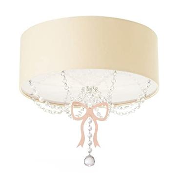 Imagem de Luminária Plafon Infantil Laço Cúpula Crú 40X15 2E27