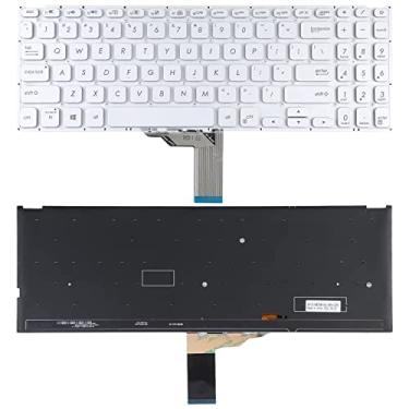 Imagem de For for ASUS Vivobook X512 X512D X512DA X512F X512FA X512U US Version Keyboard with Backlight (Silver)