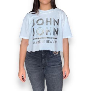 Imagem de Camiseta John John Cropped Penny Feminina Off White