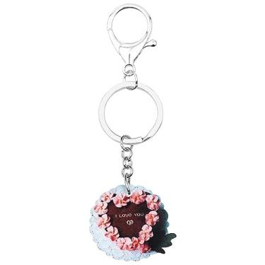 Imagem de ZALTAS Flor Bolo Chaveiros Anéis Bolsa Carro Carteira Feminina Amuletos Decorações PresenteMulticolr