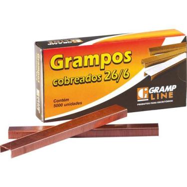 Imagem de Grampo Para Grampeador 26/6 Cobreado 5000 Grampos - Gramp Line