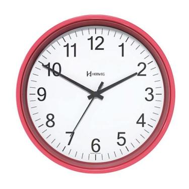 Imagem de Relógio De Parede 28cm Vermelho Wall Clock Herweg