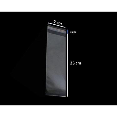 Imagem de Saco 7x25 Adesivado Saquinho Plástico Transparente 500 Unidades