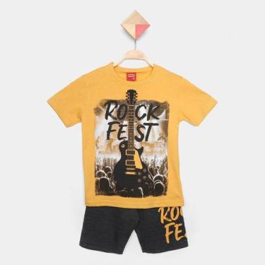 Imagem de Conjunto Infantil Curto Kyly Rock Fest Camiseta E Short Menino