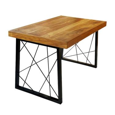 Imagem de Mesa Eiffel Paris Estilo Industrial Madeira Maciça e Ferro 1,80m X 0,90m